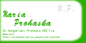 maria prohaska business card